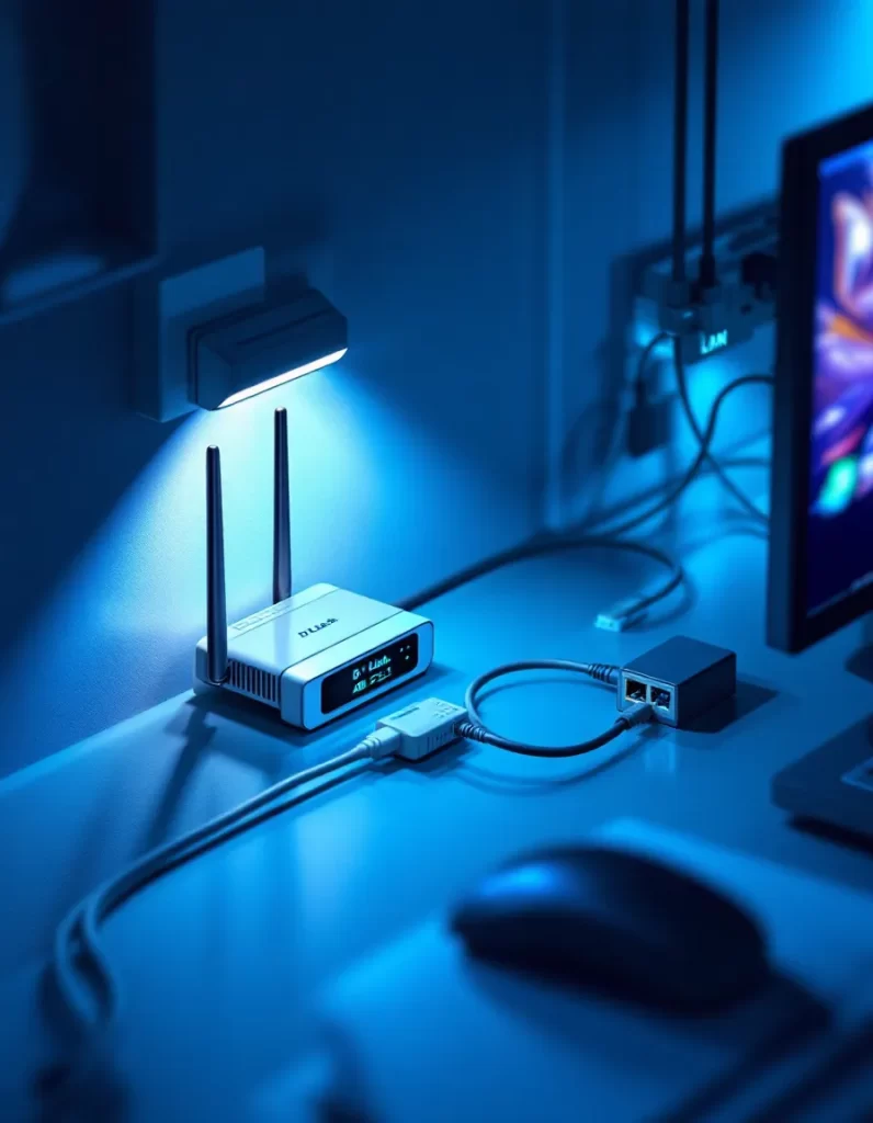 نمودار نحوه اتصال مودم ADSL دی‌لینک به خط تلفن و کامپیوتر برای تنظیم اینترنت مخابرات»