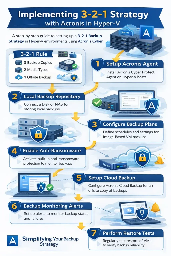 پیاده‌سازی استراتژی ۳-۲-۱ با Acronis در Hyper-V