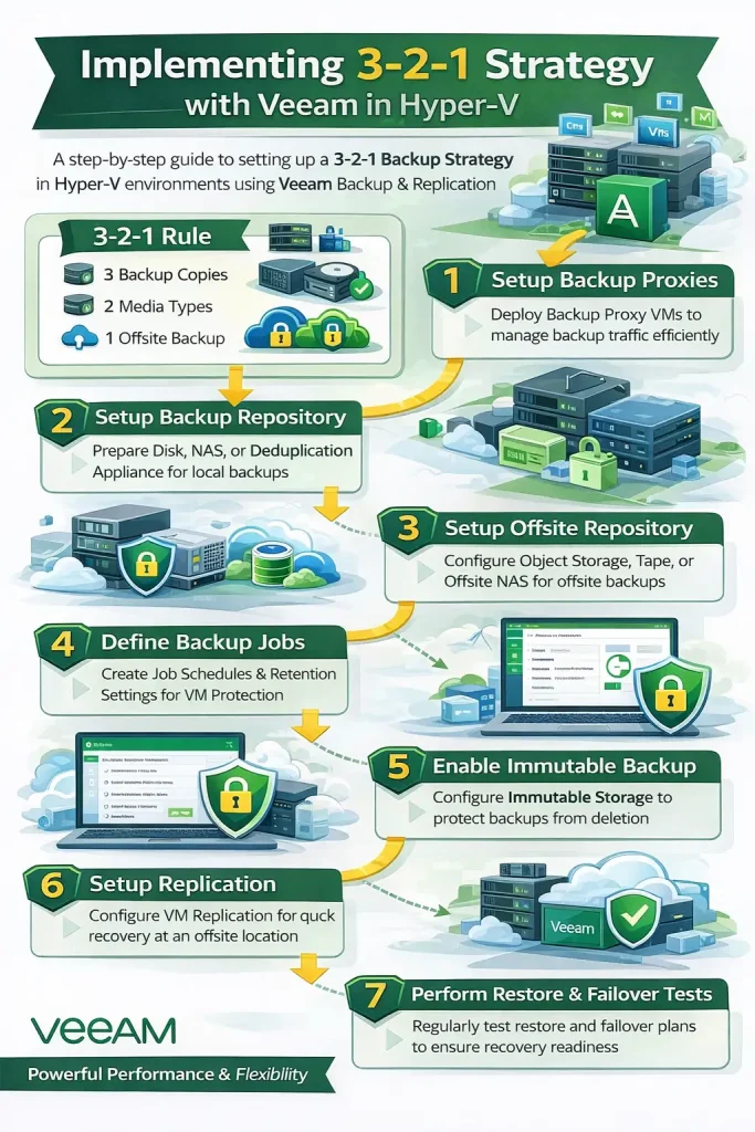 پیاده‌سازی استراتژی ۳-۲-۱ با Veeam در Hyper-V