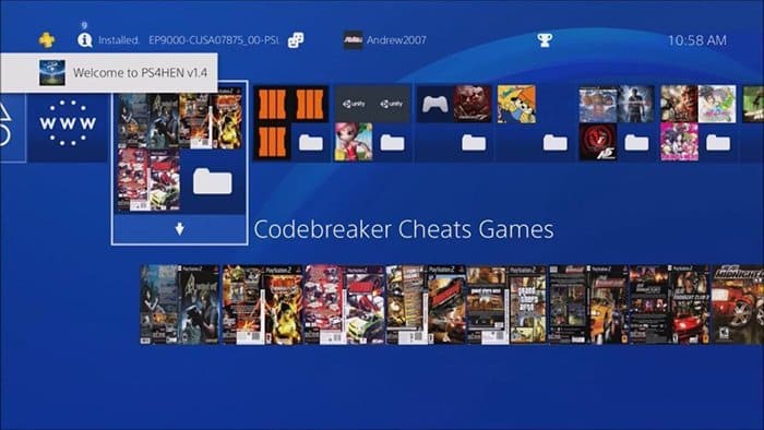 تصویری از هک PS4 فریمور 9.00