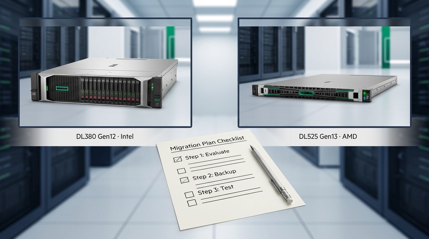 سرور HPE DL380 Gen12 در کنار DL525 Gen13 برای بررسی ارتقای زیرساخت