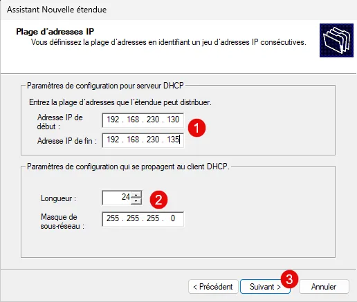 &nbsp;ایجاد Scope روی سرور DHCP