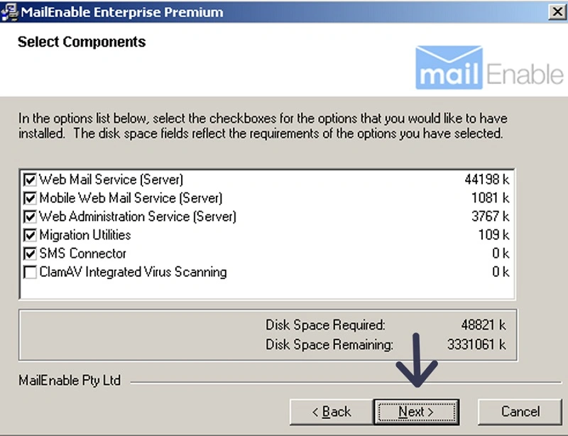 نصب میل سرور MailEnable