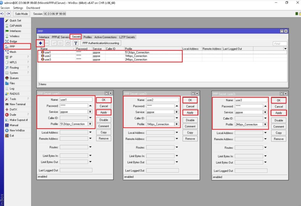 اتصال کاربران به PPPoE Server با ساخت ساخت PPP Profile در میکروتیک