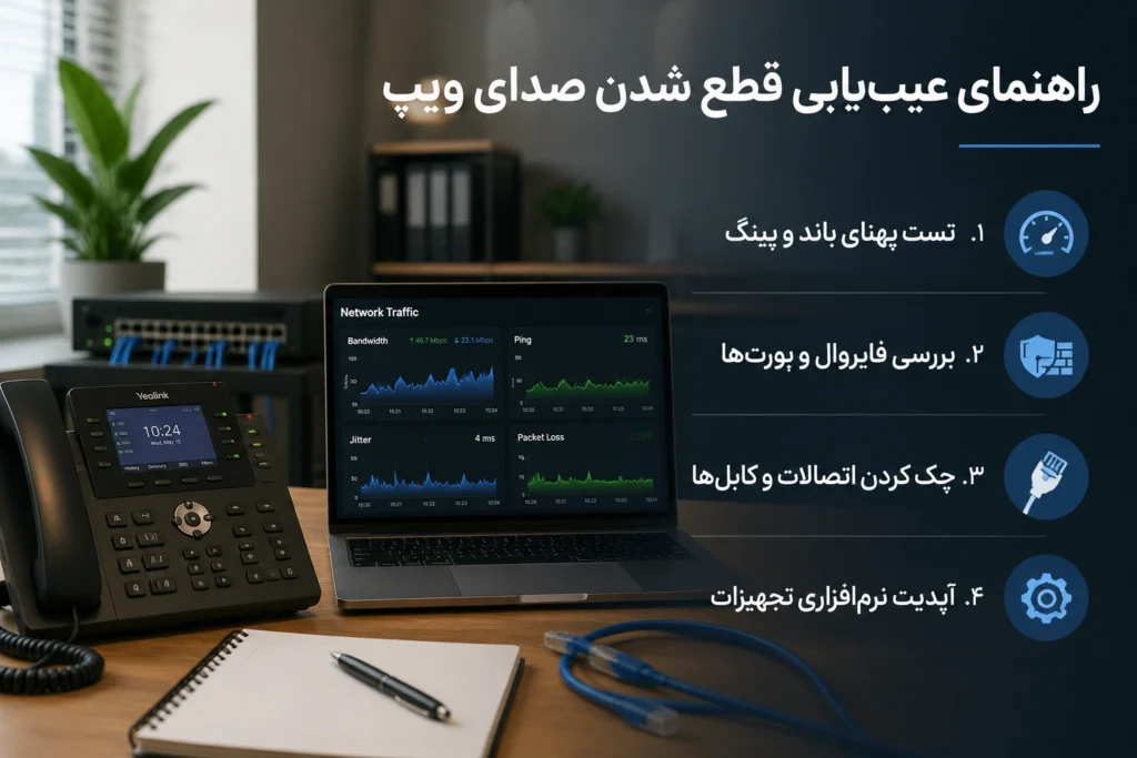 بررسی دلایل قطع شدن صدای تماس در VoIP&nbsp; و راهکارهای رفع