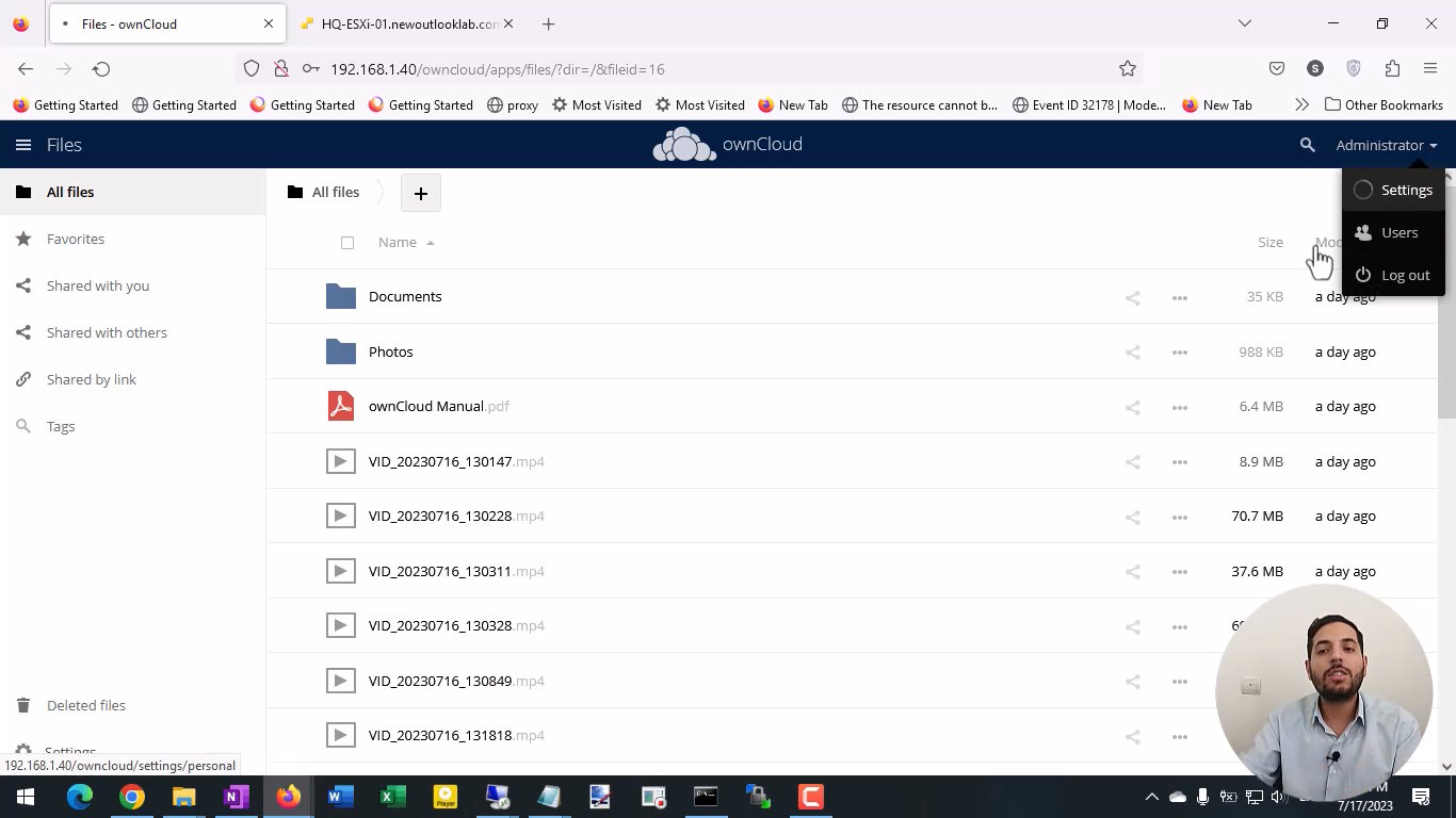 کار با نرم افزار OwnCloud