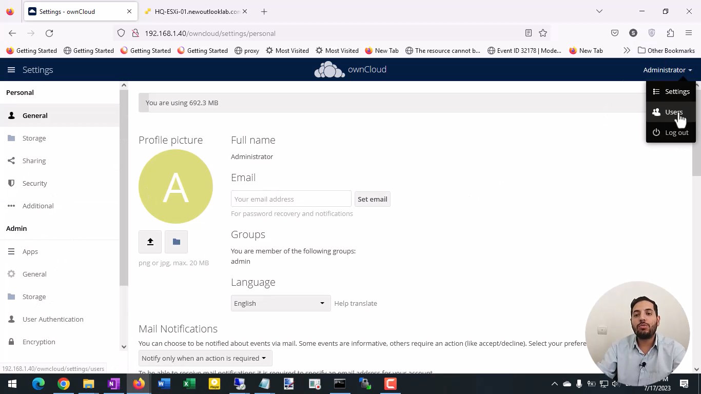 working with owncloud