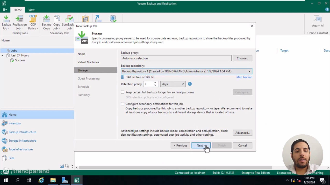 چطور با veeam backup بکاپ بگیریم