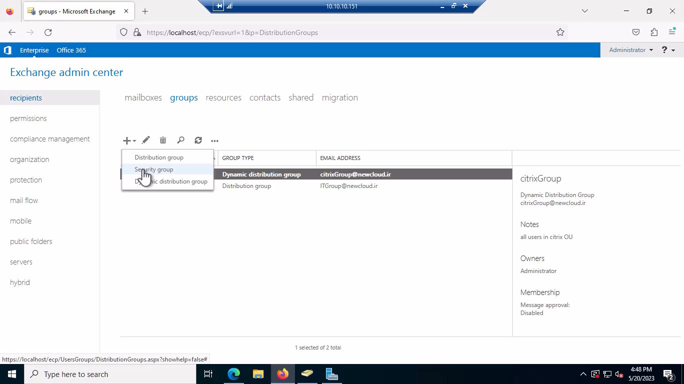 ساخت mail-enabled security groups در اکسچنج سرور 2019