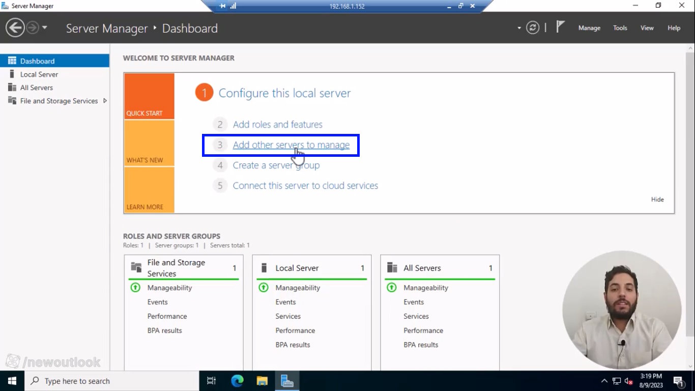 افزودن سرور به Server Manager در ویندوز سرور 2022