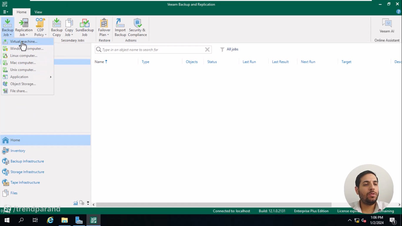 چطور با veeam backup بکاپ بگیریم