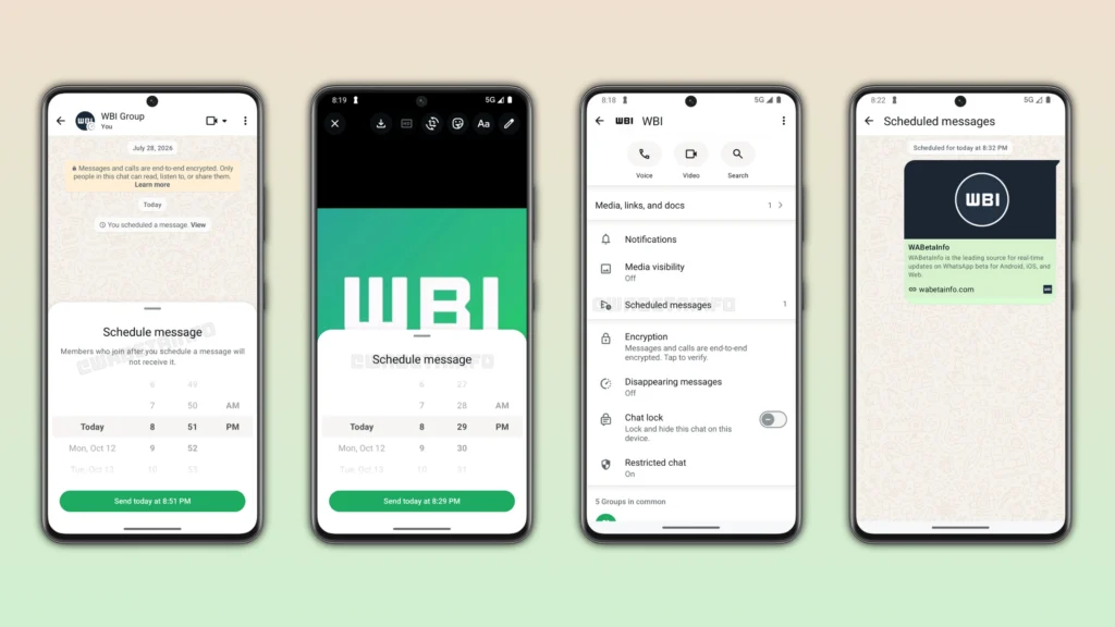 قابلیت زمان‌بندی ارسال پیام‌ها در واتس‌اپ