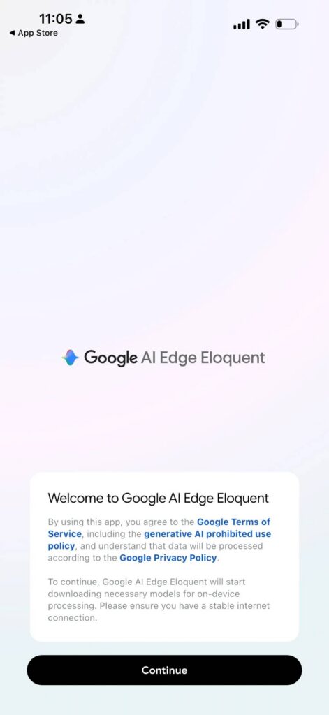 اپ Google AI Edge Eloquent گوگل برای آیفون