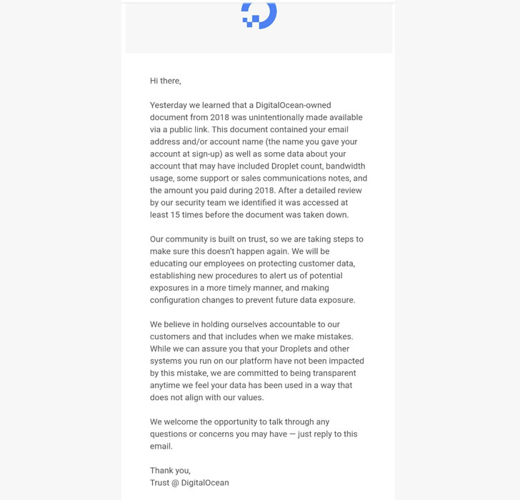 نشت اطلاعات کاربران در پی حادثه امنیتی DigitalOcean