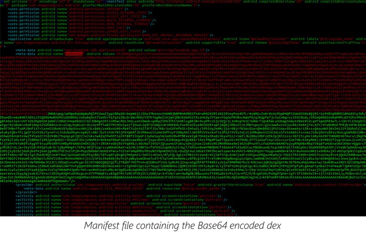 فایل مانیفست برای پنهان کردن فایل‌های مخرب DEX