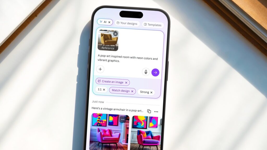 طراحی با یک جمله؛ Canva ابزار تولید تصویر، متن و نمودار هوشمند معرفی کرد
