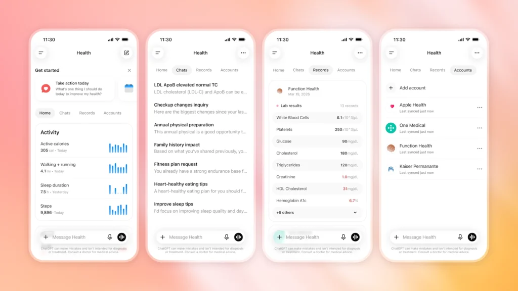 با قابلیت Healt، حالا ChatGPT به دستیار سلامتی تبدیل می‌شود