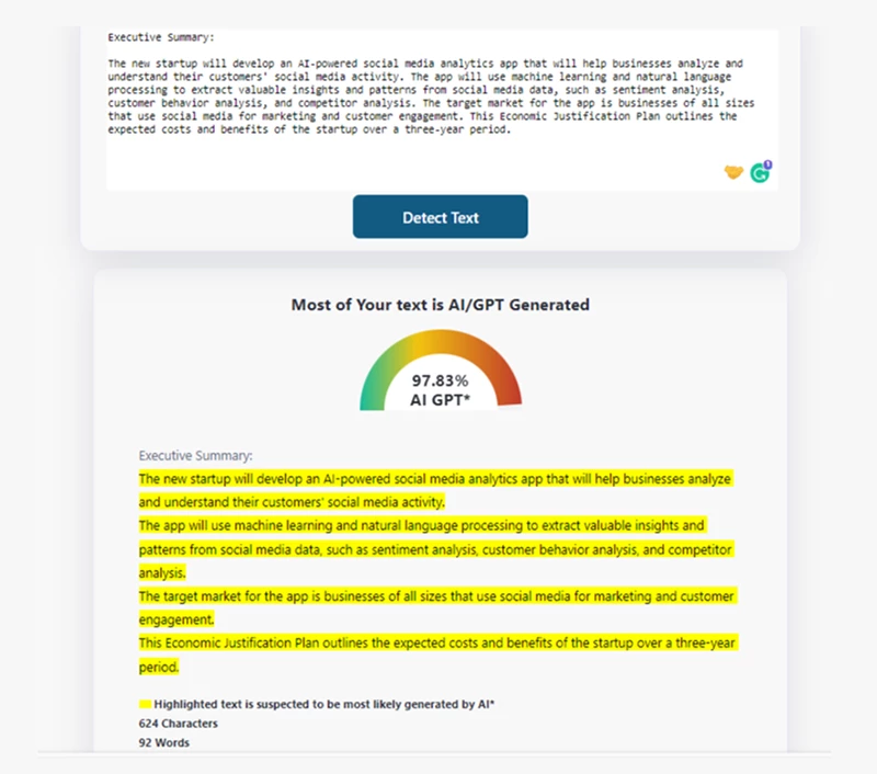 تشخیص متن‌های با ZeroGPT.com