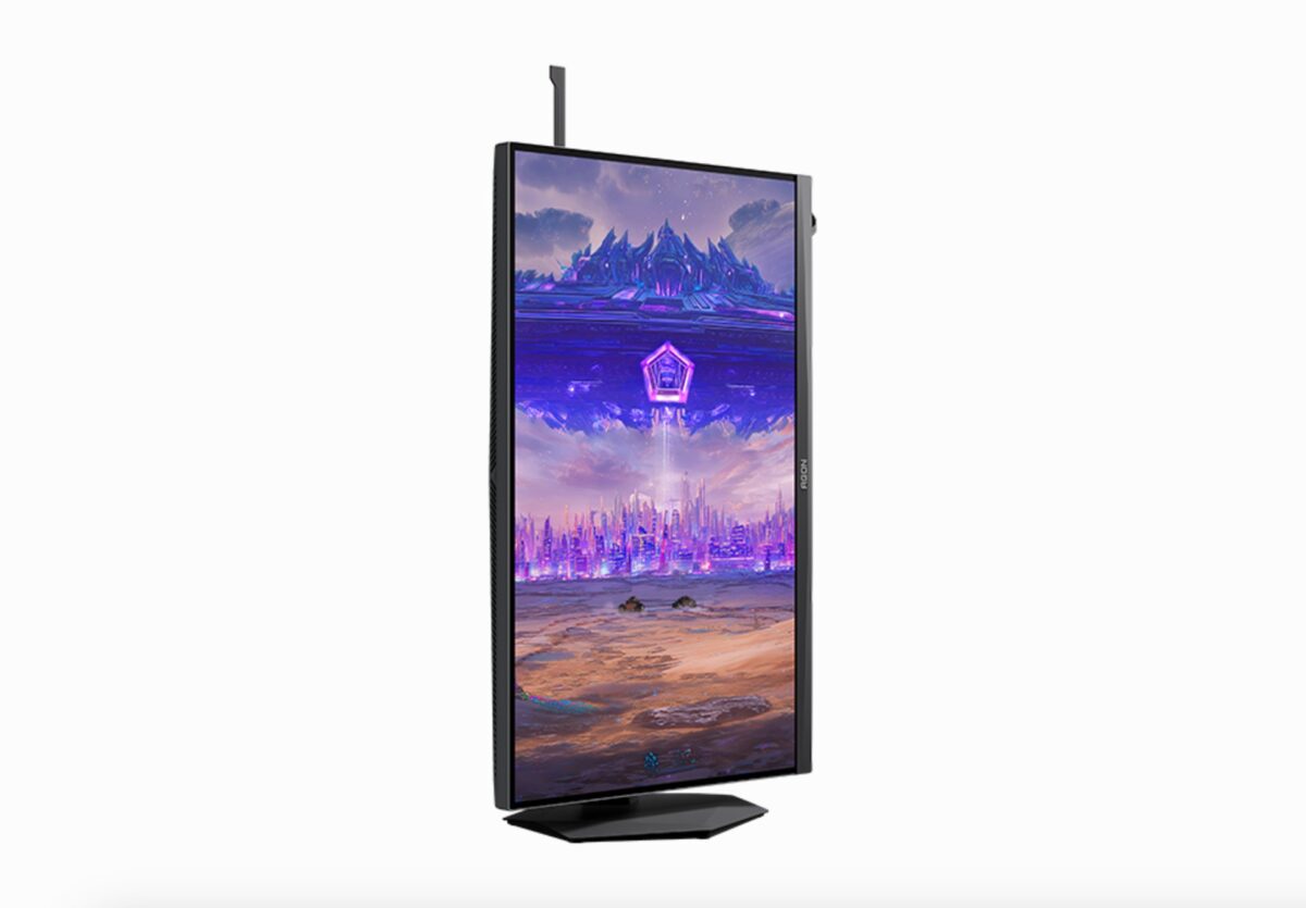 طراحی مانیتور گیمینگ AOC AGON Ultra AGP277KXM با حالت عمودی