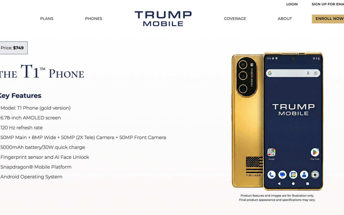 تصویری از مشخصات گوشی Trump Mobile T1