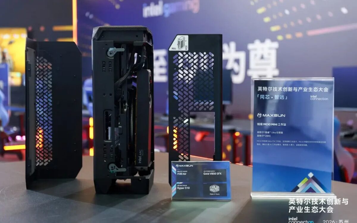 تصویری از ورک‌استیشن مجهز به  مادربرد Mini-ITX Maxsun با MCIO