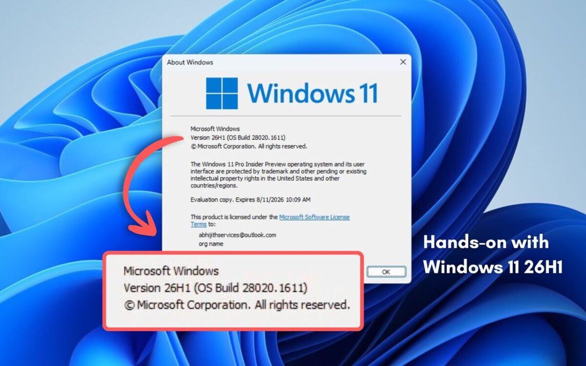 تصویری از فرآیند به روزرسانی جدید ویندوز با عنوان Windows 11 26H2