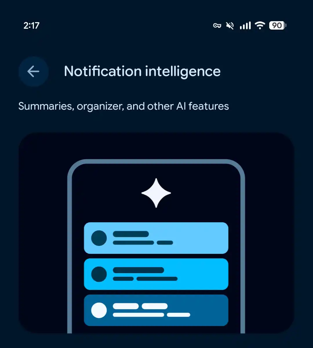 بخش Notification Intelligence در پنجمین بتای اندروید 17 QPR2  