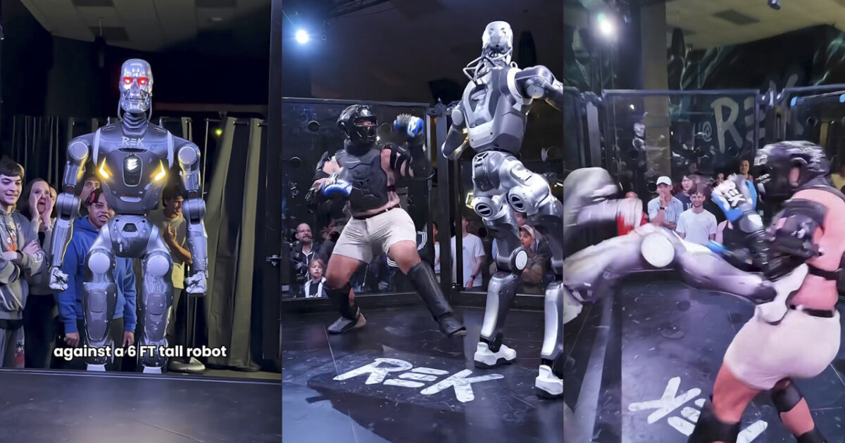 رویارویی ربات انسان‌نما با مبارز انسانی در قفس MMA