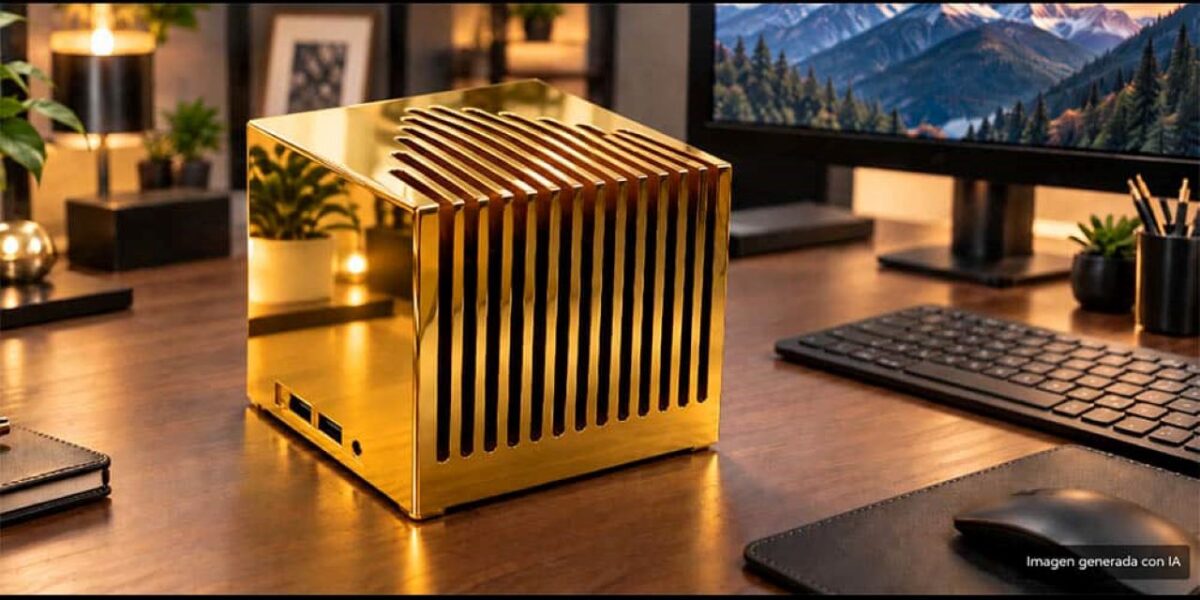 مینی‌پی‌سی Kubb Fanless با بدنه طلای ۲۴ عیار