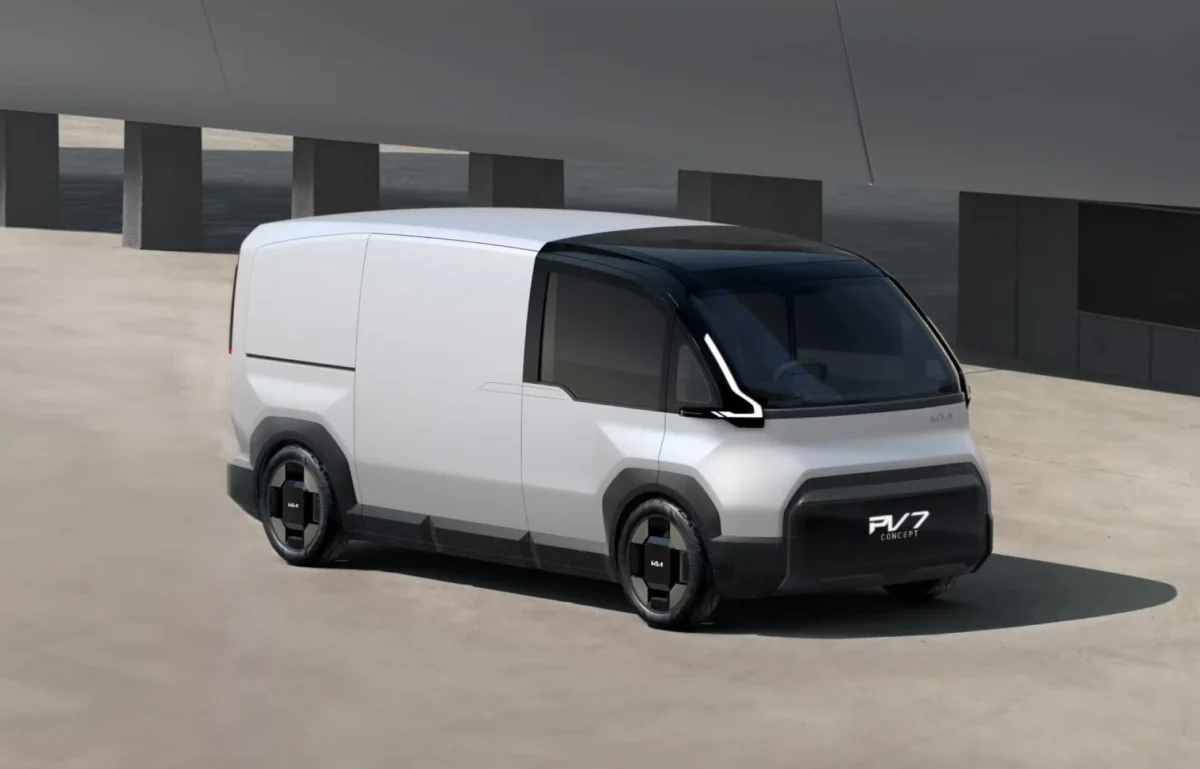 نمای بیرونی مدل مفهومی کیا PV7، ون برقی بزرگ خانواده PBV کیا