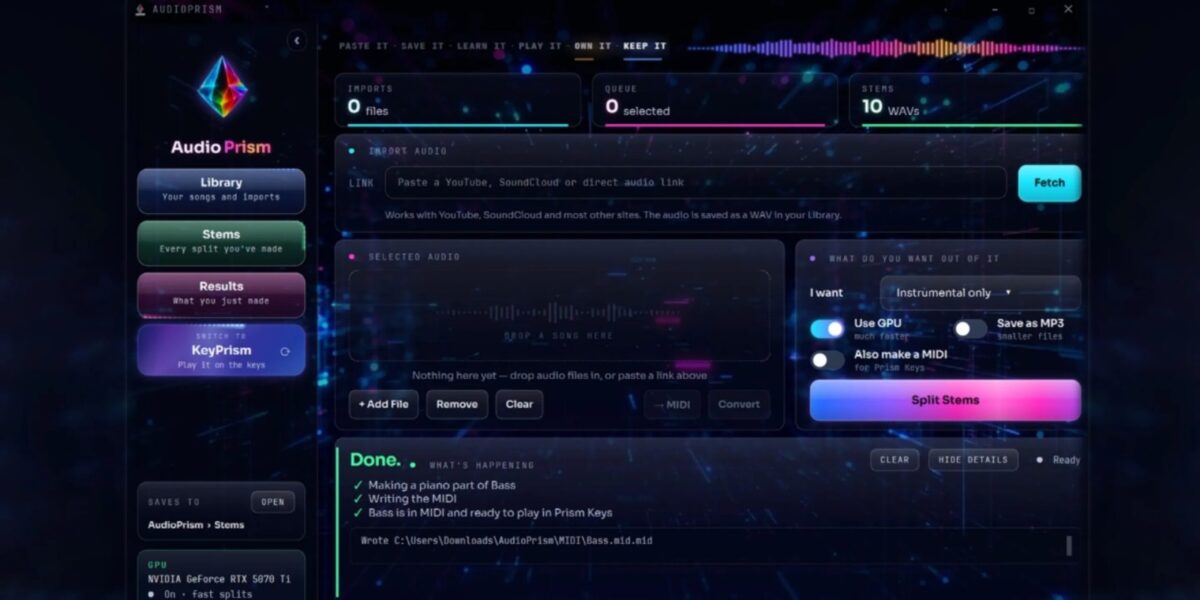 اپلیکیشن AudioPrism بخش‌های مختلف آهنگ را تفکیک می‌کند 