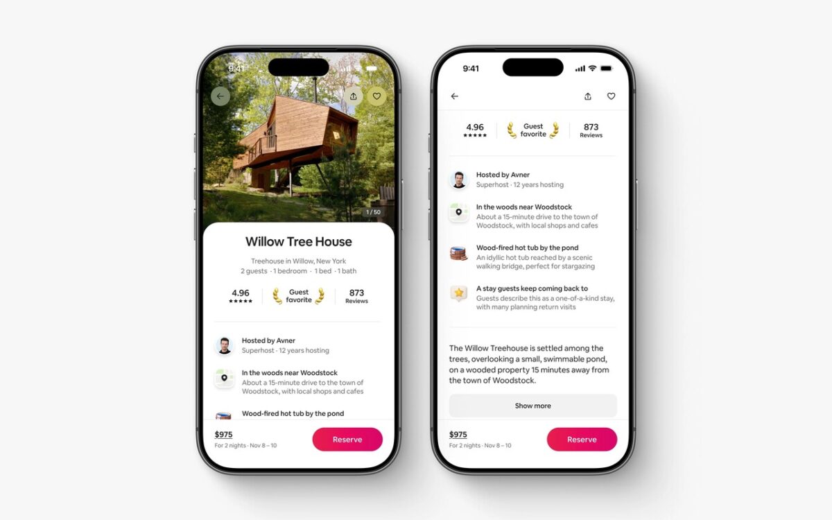 تصویری از جست‌وجوی هوش مصنوعی Airbnb روی تلفن همراه