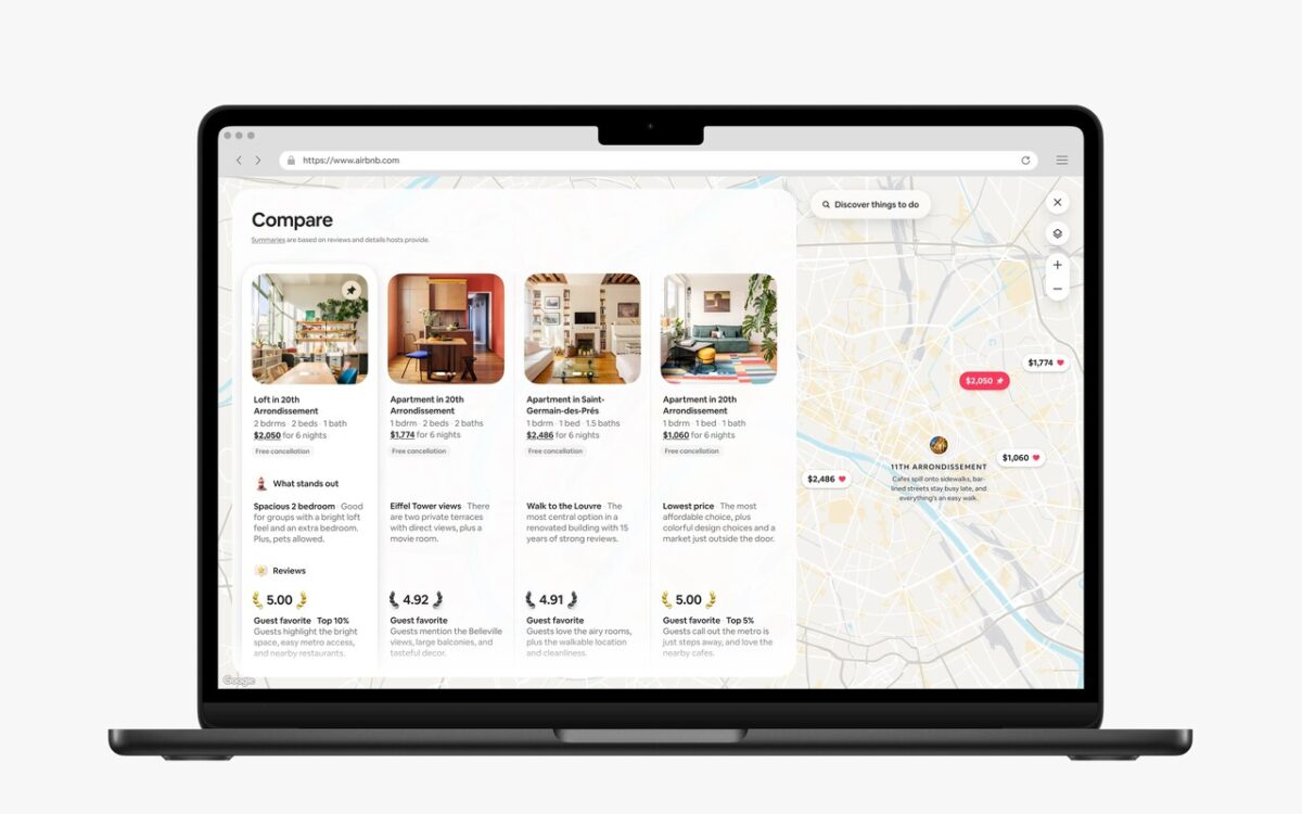 تصویری از جست‌وجوی هوش مصنوعی Airbnb