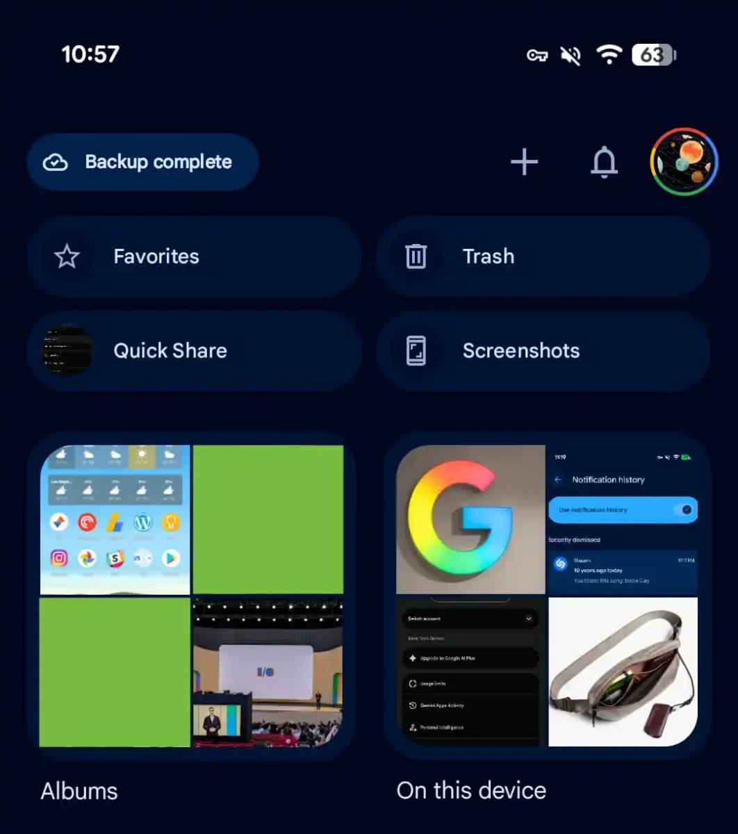 طراحی جدید تب Collections در اپلیکیشن Google Photos