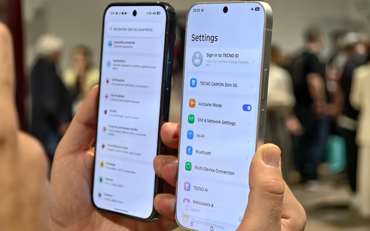 تصویری از گوشی Tecno Camon Slim 5G در مراسم رونمایی