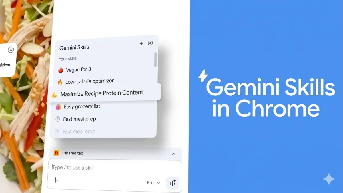 صفحه ساخت Gemini Skills در جمنای گوگل