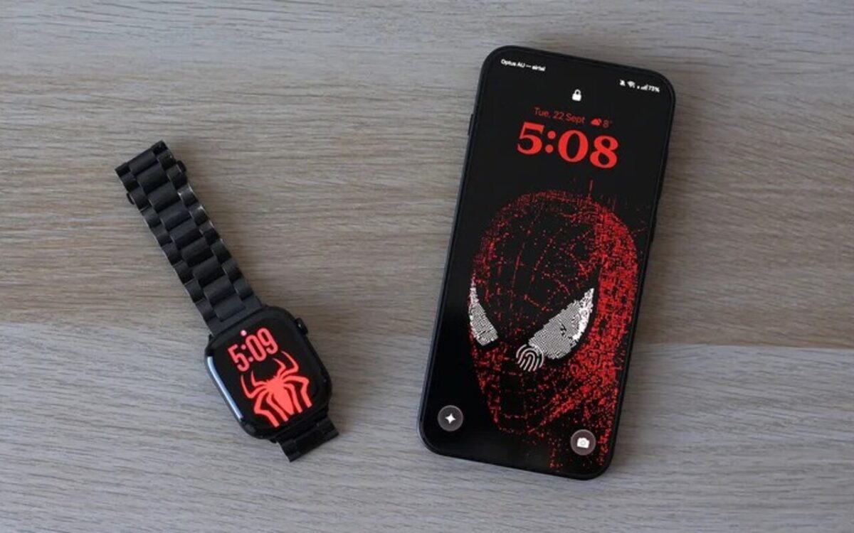 تصویری از اپل واچ در کنار گوشی اندرویدی OnePlus