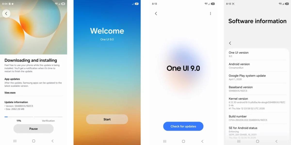 رابط کاربری One UI 9.5 سامسونگ روی گوشی گلکسی