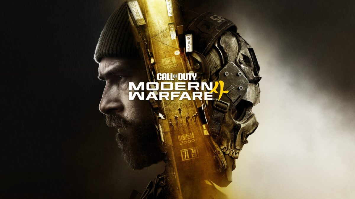 پوستر بازی Call of Duty: Modern Warfare 4 با تلفیق نیم‌رخ چهره دو سرباز و ماسک اسکلتی در پس‌زمینه زرد و تیره