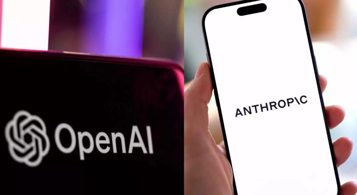 تصویری از لوگوی آنتروپیک و OpenAI کنار یکدیگر