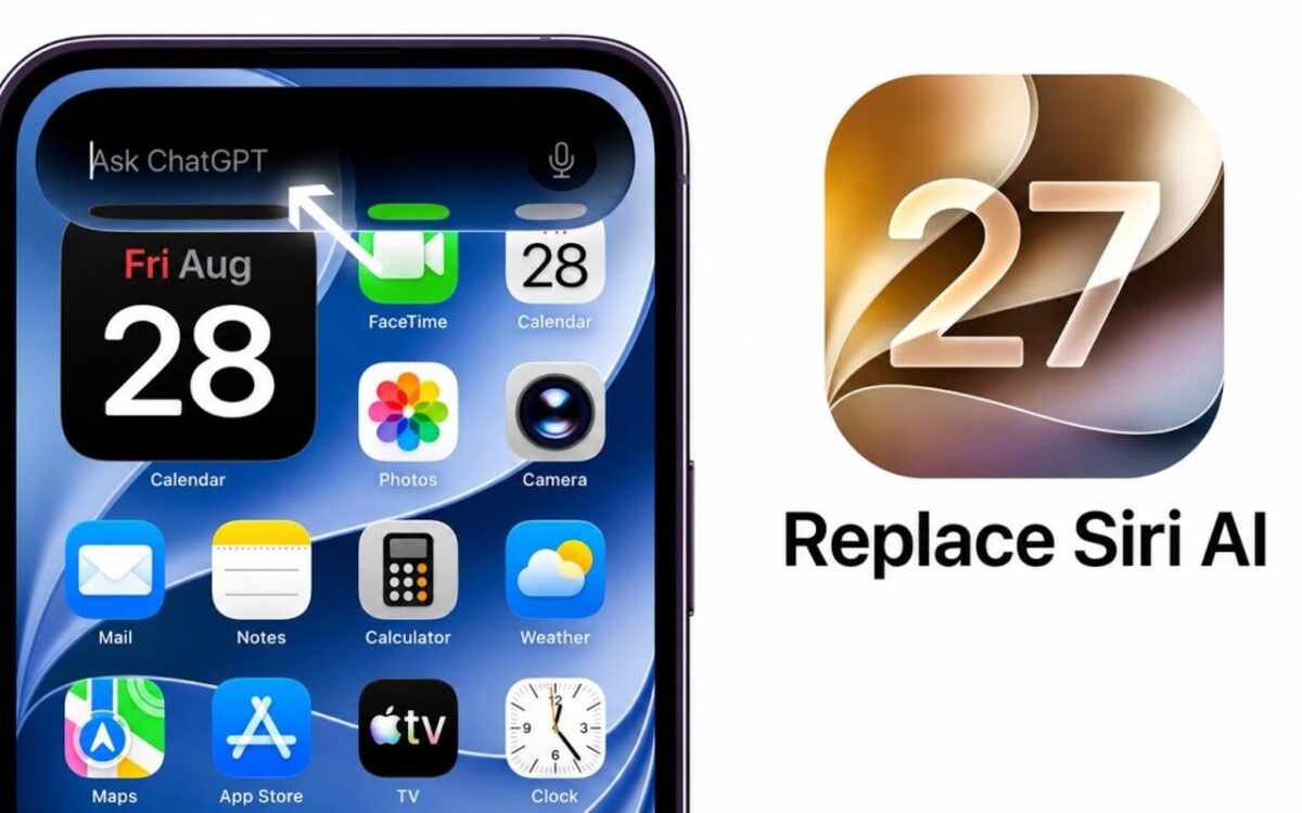 تصویری از گوشی آیفون در کنار آیکن iOS 27