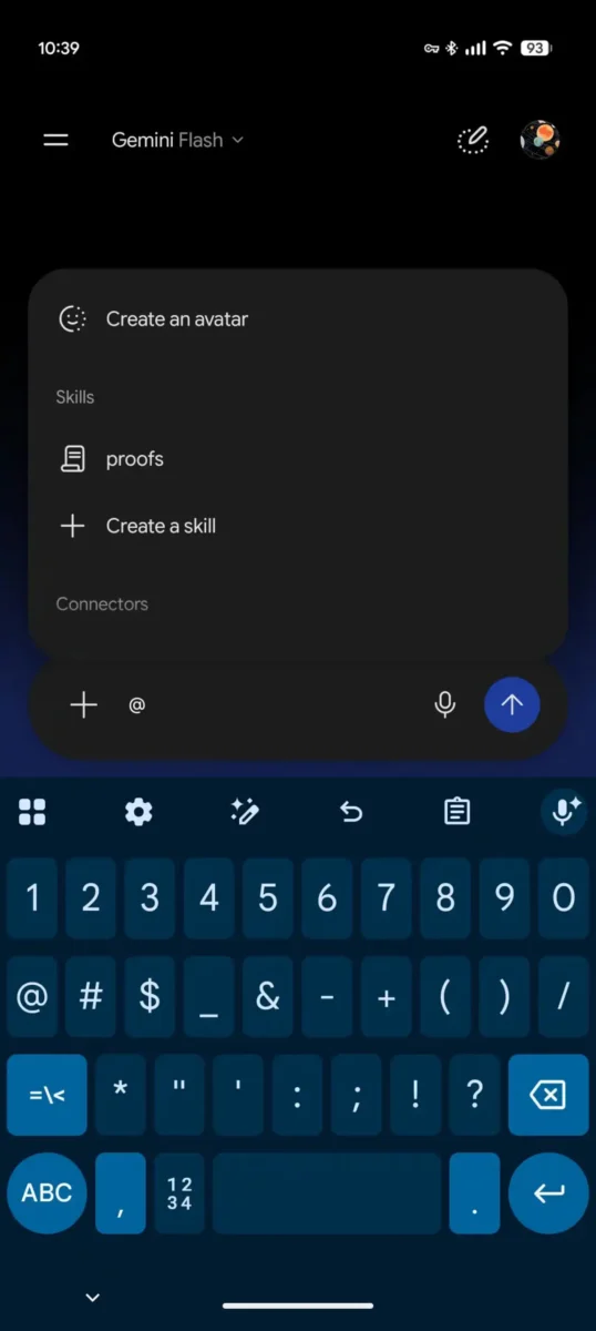 علامت @ برای دسترسی به Skills و Connectors در جمنای معرفی شد