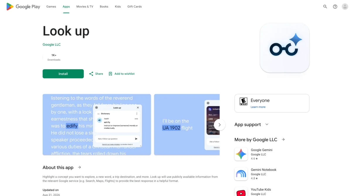 جست‌وجوی هوشمند با کمک Gemini در اپلیکیشن Look up گوگل