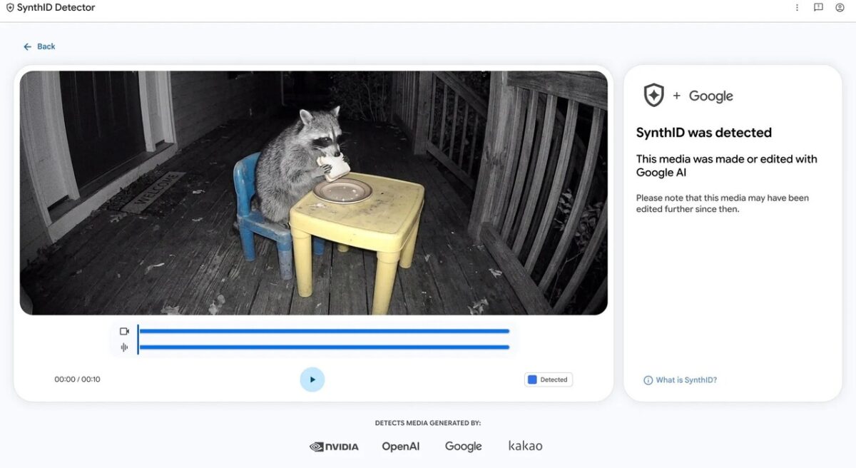 تصویری از فضای وب‌سایت SynthID گوگل