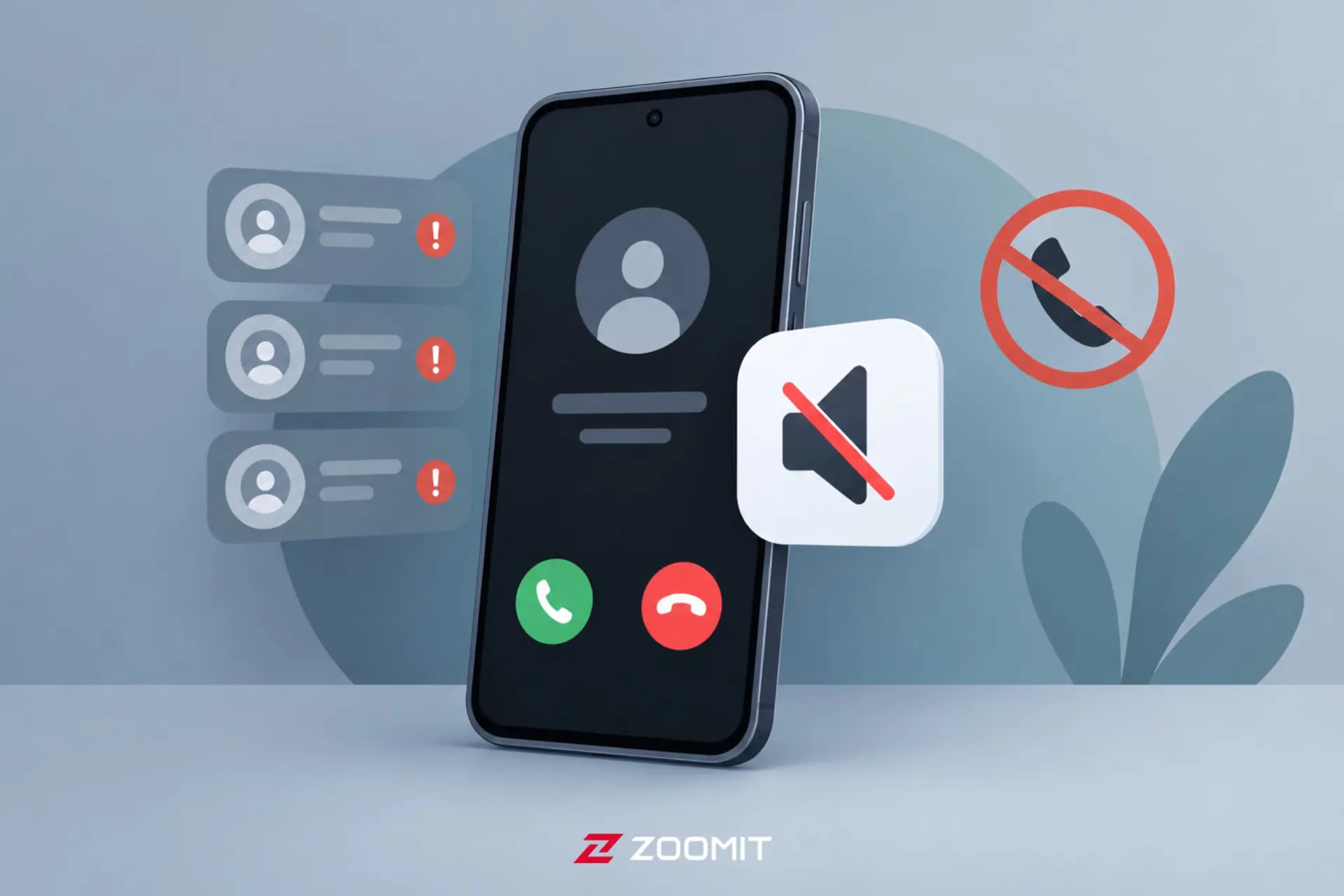 نمایش آیکون بی‌صدا و قطع تماس روی صفحه گوشی اندروید
