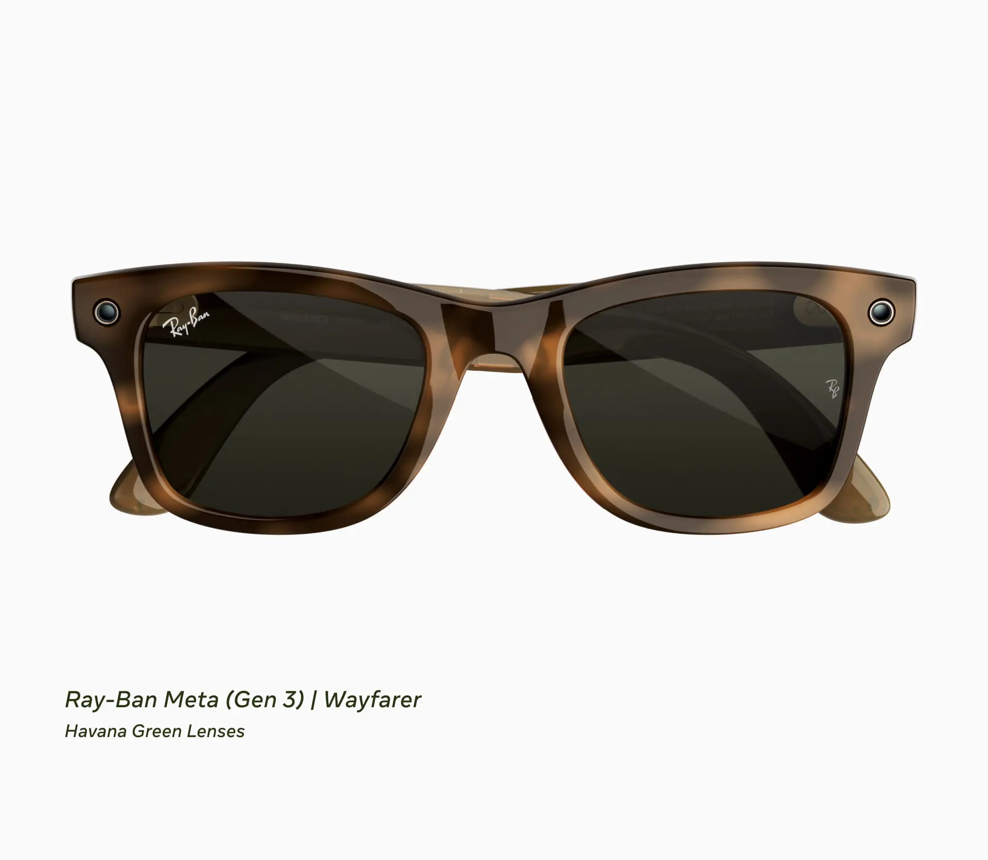 عینک هوشمند ری‌بن متا (Ray-Ban Meta) مدل ویفرر با فریم قهوه‌ای و عدسی سبز