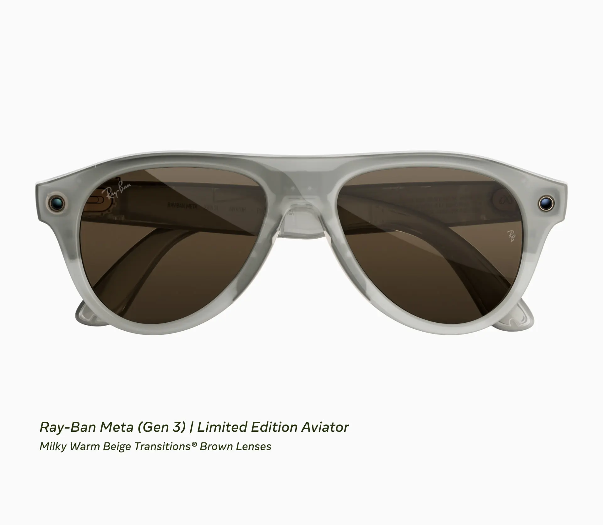 عینک هوشمند ری‌بن (Ray-Ban Meta) با فریم خاکستری و عدسی قهوه‌ای