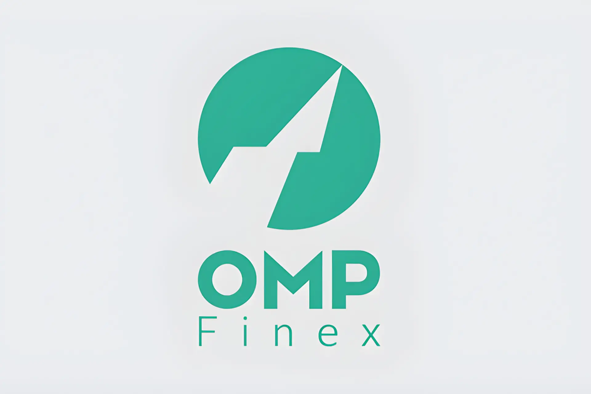 لوگوی سبز رنگ پلتفرم رمزارزی او ام پی فینکس (OMP Finex) با نماد هندسی