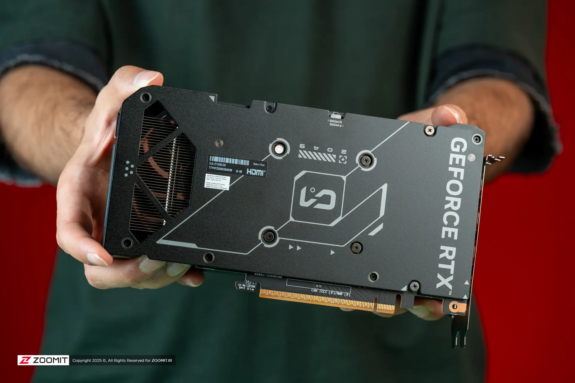 بک‌پلیت کارت گرافیک Asus Dual RTX 5060 OC