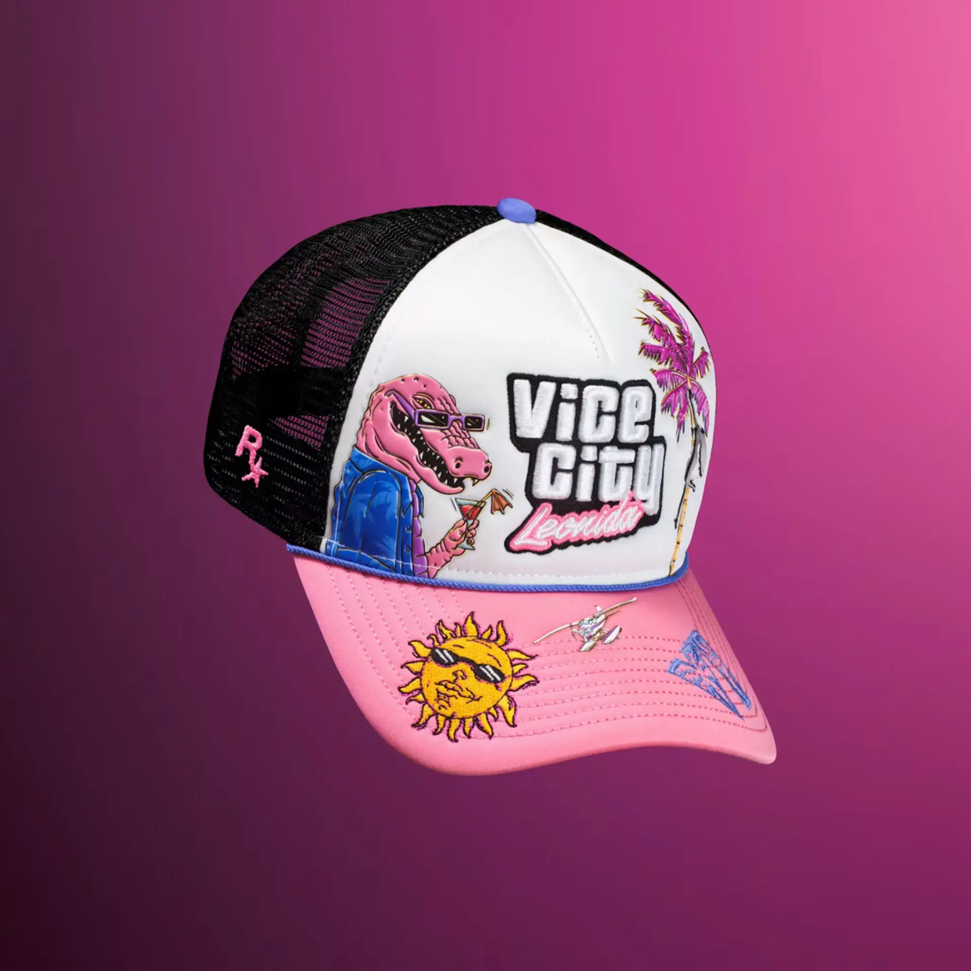 کلاه کپ با طرح‌های گرافیکی Vice City و شخصیت‌های بازی GTA 6